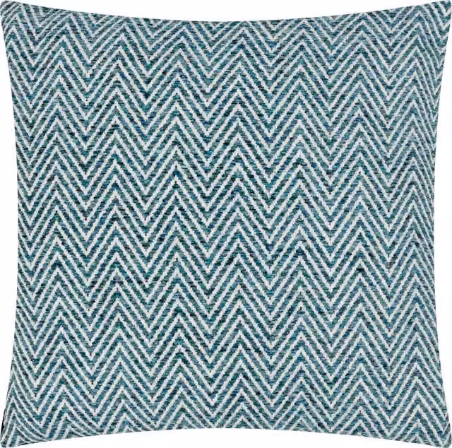 Croft Twill Woven Square Cushion in Petrol Blue with Feather and Polyester Filling