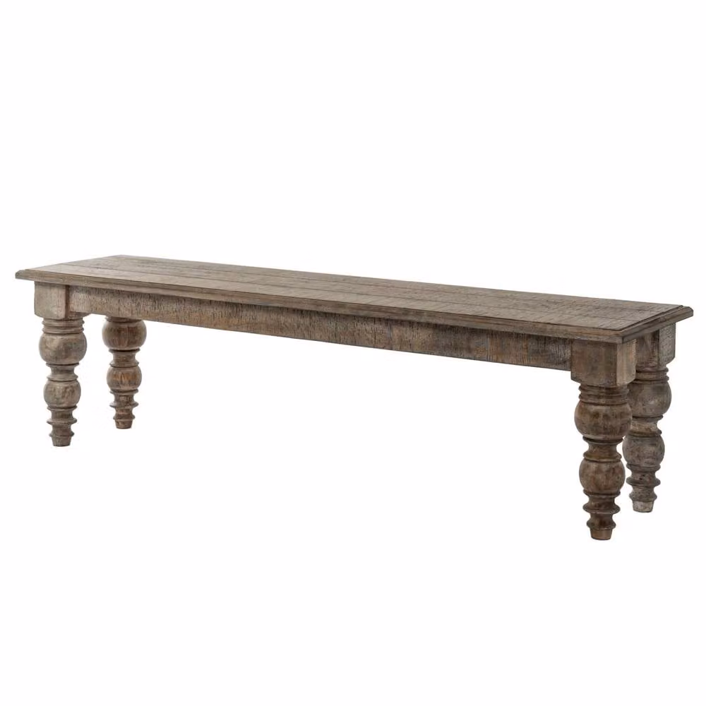 Wyld Haus Montaine Mid Century Brown Wood Bench W: 160 cm, D: 40 cm, H: 45 cm – 2