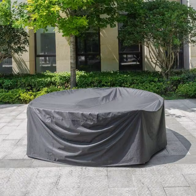 Direct Wicker Black Polyester Garden Furniture Cover for Round Table Sets – 1