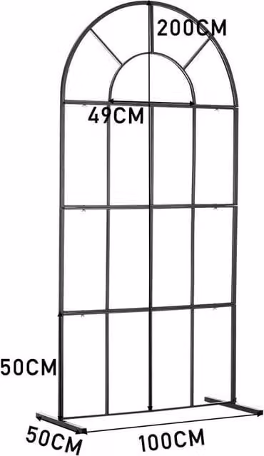 FLAVORA Black Metal Wedding Arch Door Backdrop Stand – 1