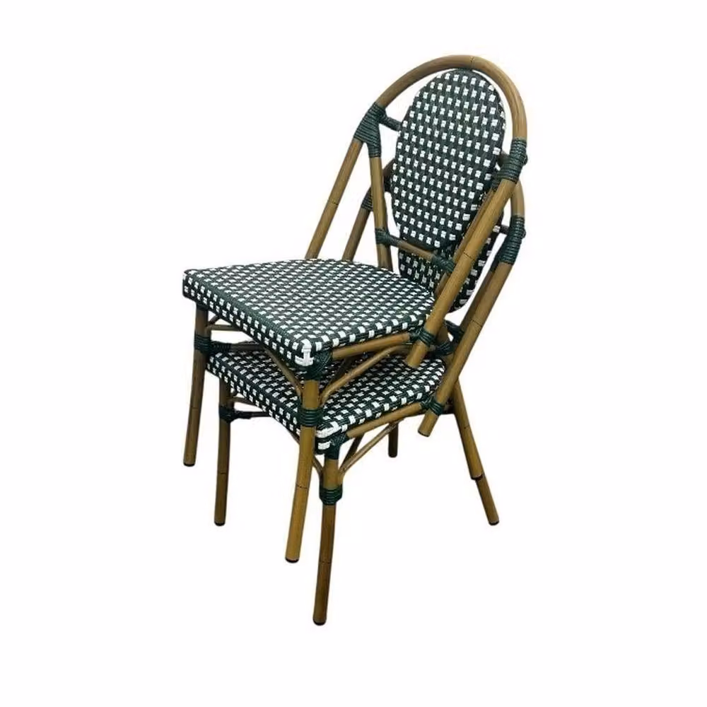 NESTLUNE Green Rattan Paris Bistro Set for Garden and Terrace – 2