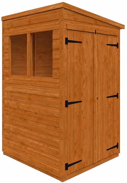 Buttercup Farm 4x4 Flex Pent Double Door 12mm Wood Chicken Coop in Burnt Orange, L123.8 x W115 x H203 cm – 1