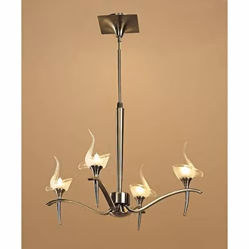 Inspired Mantra Fusion Viena Telescopic Round Pendant Light, 4 x G9, Antique Brass and White – 2