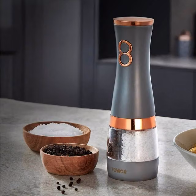 Tower Cavaletto Duo Battery Operated Salt and Pepper Mill Set in Grey