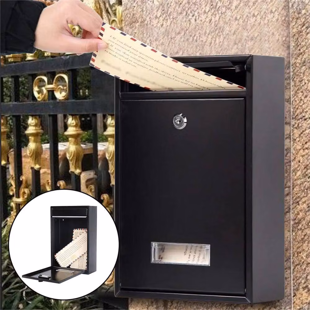 Nordara Black Iron Wall Mounted Lockable Letter Box – 5