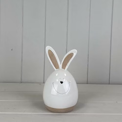 Gift Company White Ceramic Easter Rabbit Tabletop Decoration, Height: 18 cm