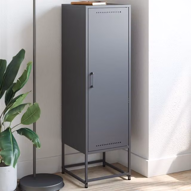 Berkfield Home Anthracite Steel Highboard W/D/H: 36 x 39 x 123 cm