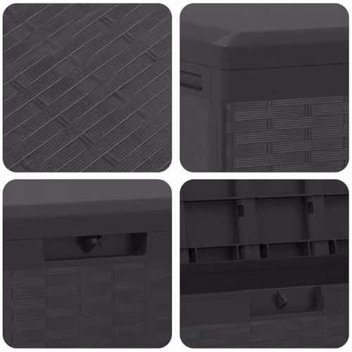 vidaXL Modern Anthracite Plastic Garden Storage Box W/D/H: 114 x 47 x 60 cm – 3