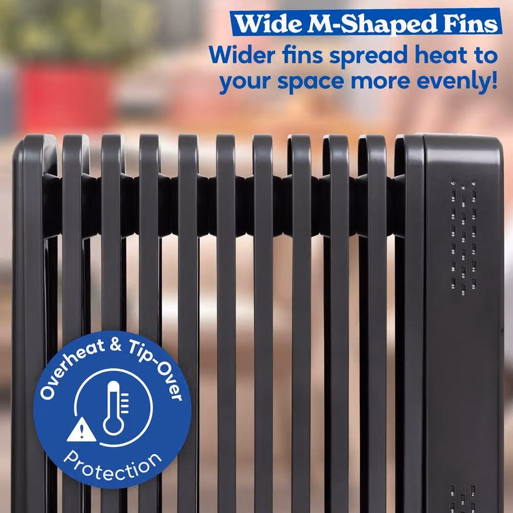 Russell Hobbs 2500W 11 Fin Oil Filled Radiator Black RHOFR2500-M-D – 6