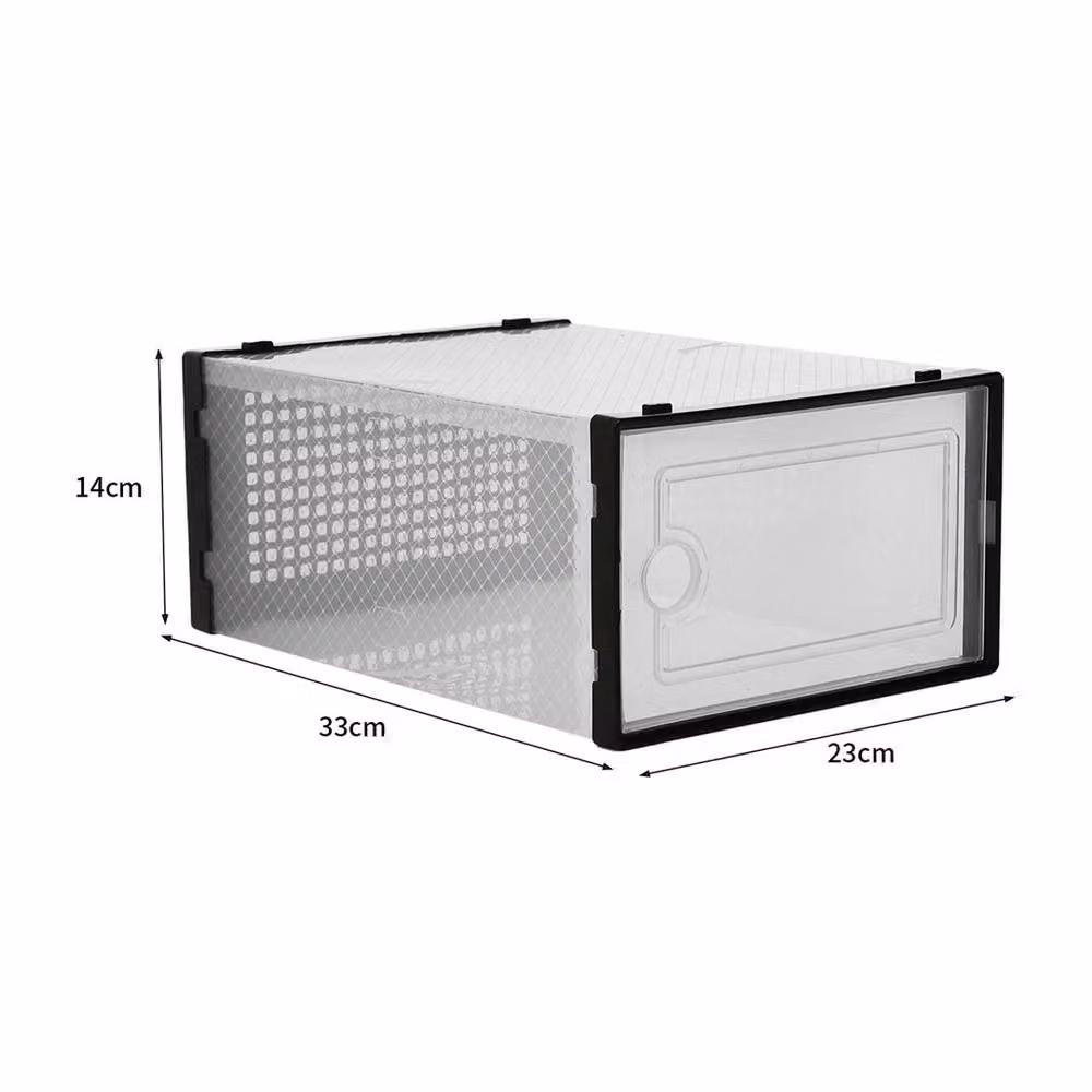 NESTLUNE 12 Pack Stackable and Foldable Durable Plastic Shoe Boxes in Transparent – 2