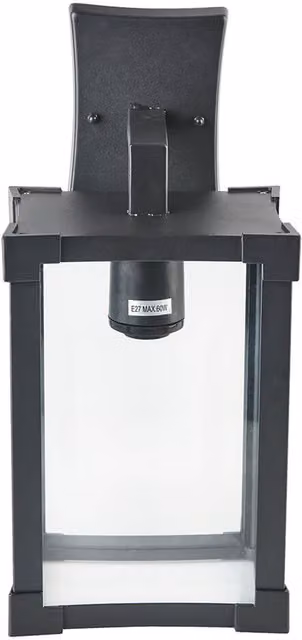 Biard Black Aluminium and Glass Square Outdoor Wall Lantern for Garden