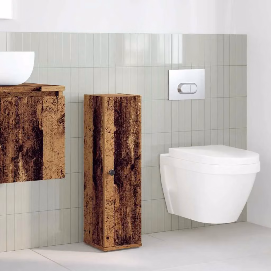 Berkfield Home Bathroom Cabinet with Roll Holder in Old Wood Brown, W/D/H: 20.5 x 22 x 72 cm – 3