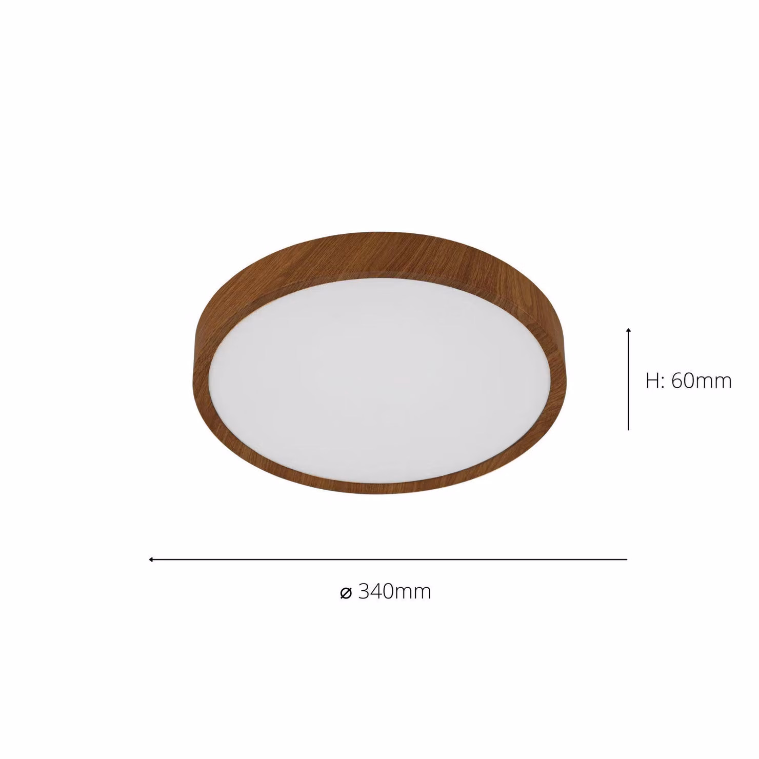 Eglo Musurita LED Ceiling Light with Brown Wood Effect Finish and White Diffuser – 3