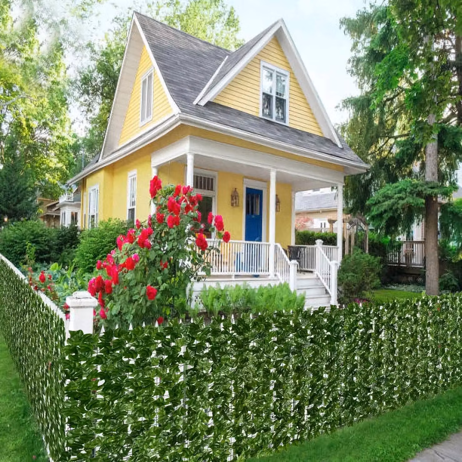 AKA Green Artificial Ivy Leaf Hedge Fence Screen Roll – 3