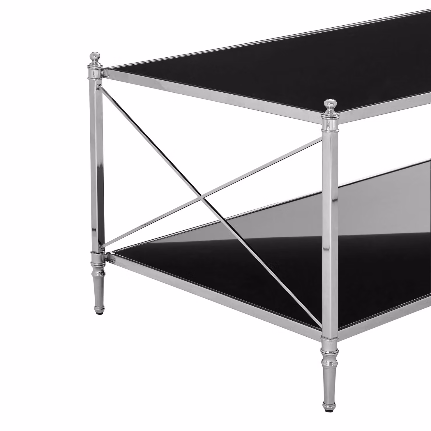 Fifty Five South Orsina Rectangular Coffee Table with Black Glass and Metal Frame, W/D/H: 114 x 65 x 53 cm – 4