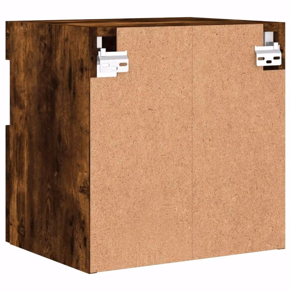 Berkfield Home TV Wall Cabinet with LED Lights in Smoked Oak Brown, W/D/H: 40 x 30 x 40 cm – 7