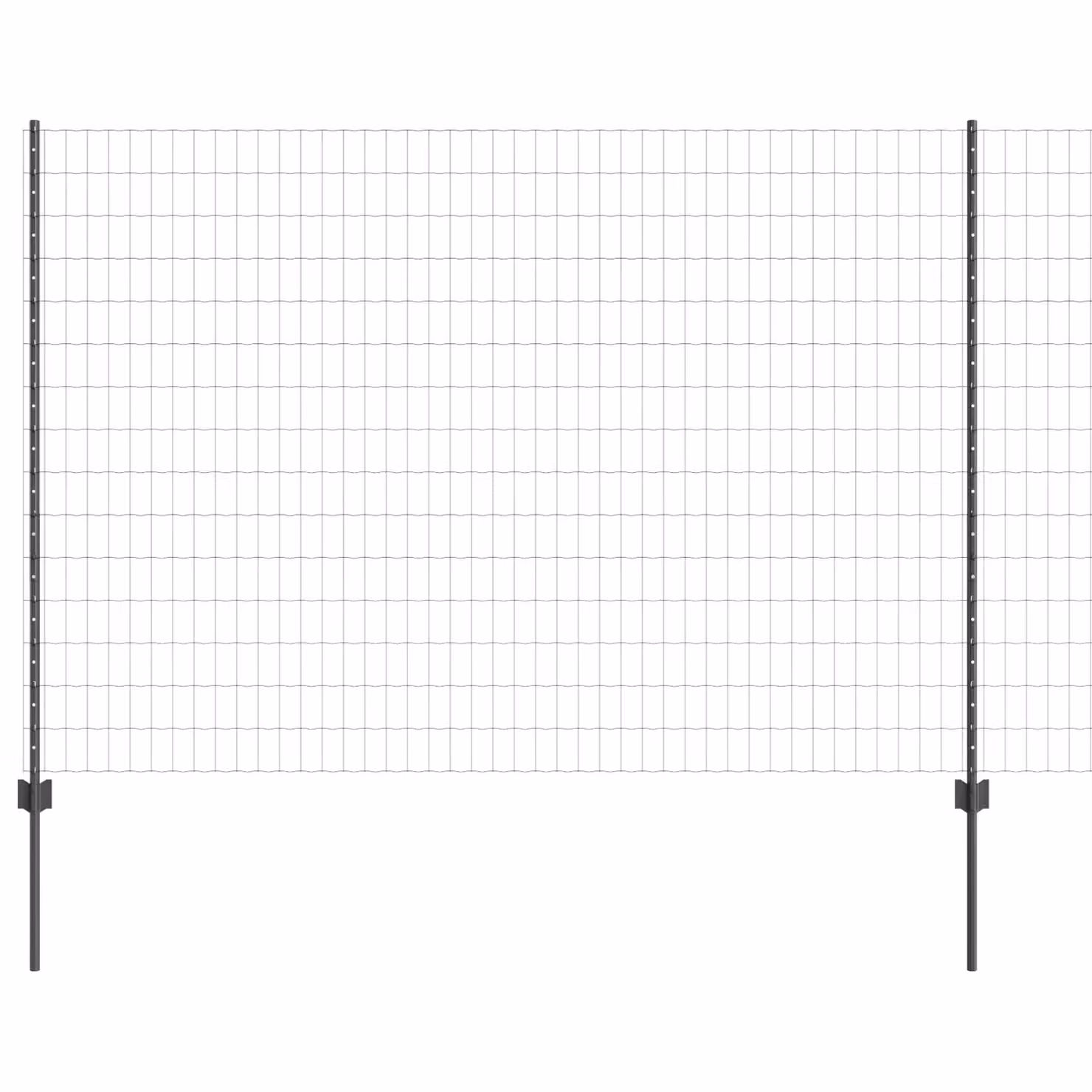 Berkfield Home Euro Fence Steel Kit with 10 U-Profile Posts, Grey, W: 10 m, H: 1.6 m – 2