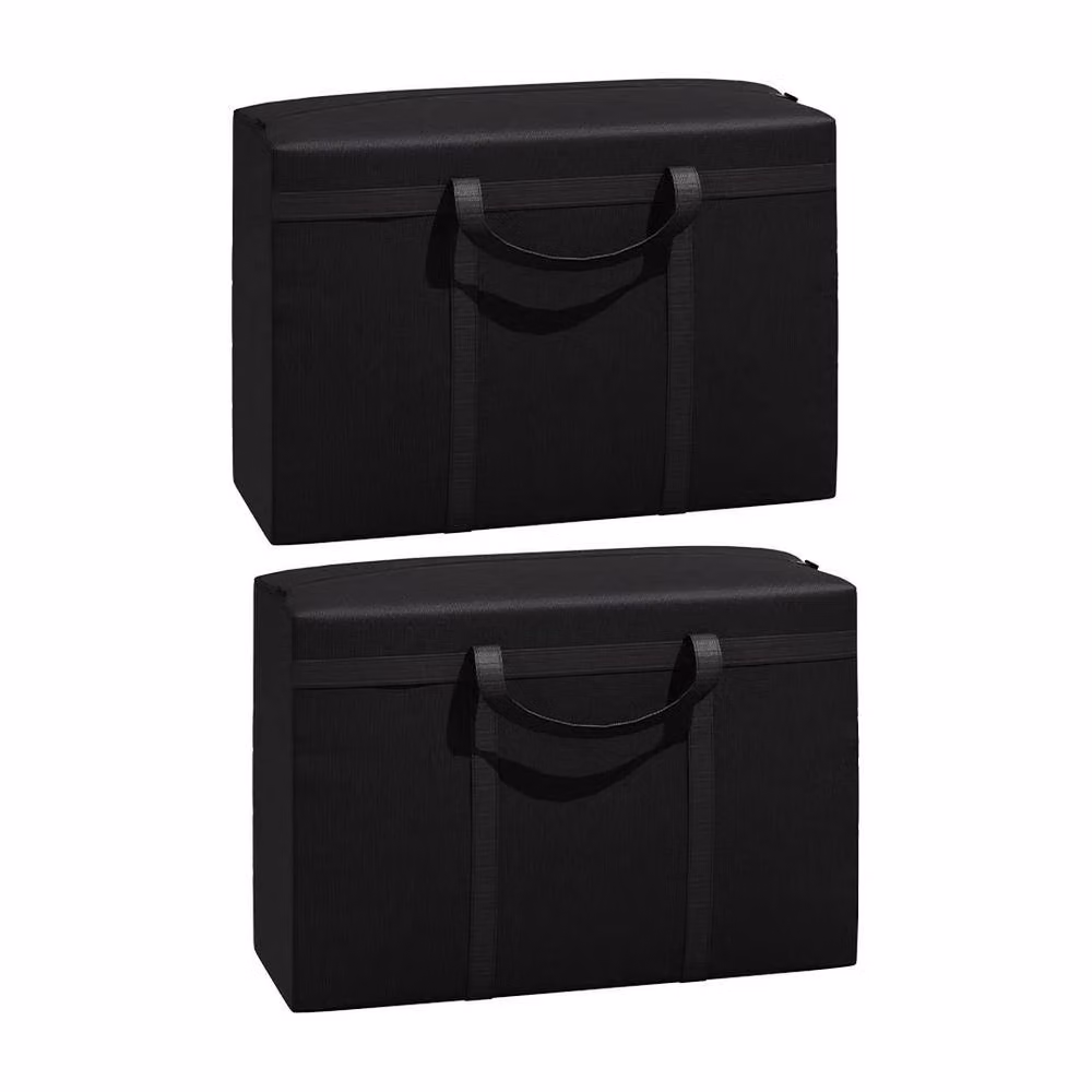 SPETLEK 2-Piece Heavy Duty Garden Furniture Cushion Storage Bags in Black, W/D/H: 50 x 20 x 35 cm – 2