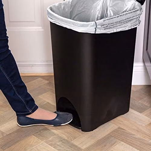 Addis Eco Made 100 Percent Plastic Family Kitchen Pedal Bin, Grey, 40 Litre, W/D/H: 40.0 x 29.0 x 55.5 cm – 5