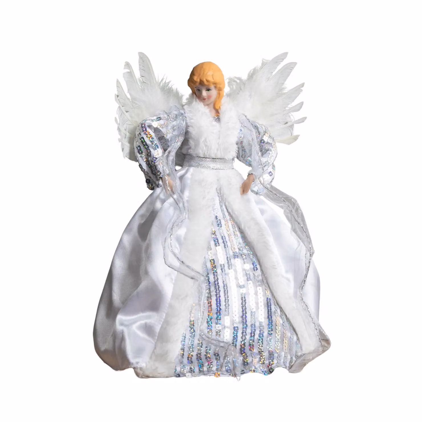 Samuel Alexander White and Silver Christmas Angel Tree Topper Decoration, Height: 30 cm – 2