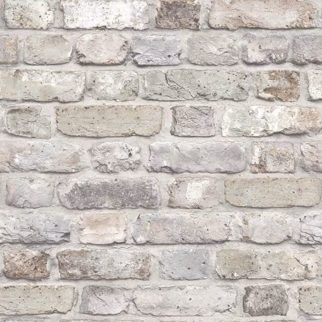 Grandeco Industrial Rustic Realistic Brick Textured Wallpaper in Anthracite, Pink, Taupe and Grey