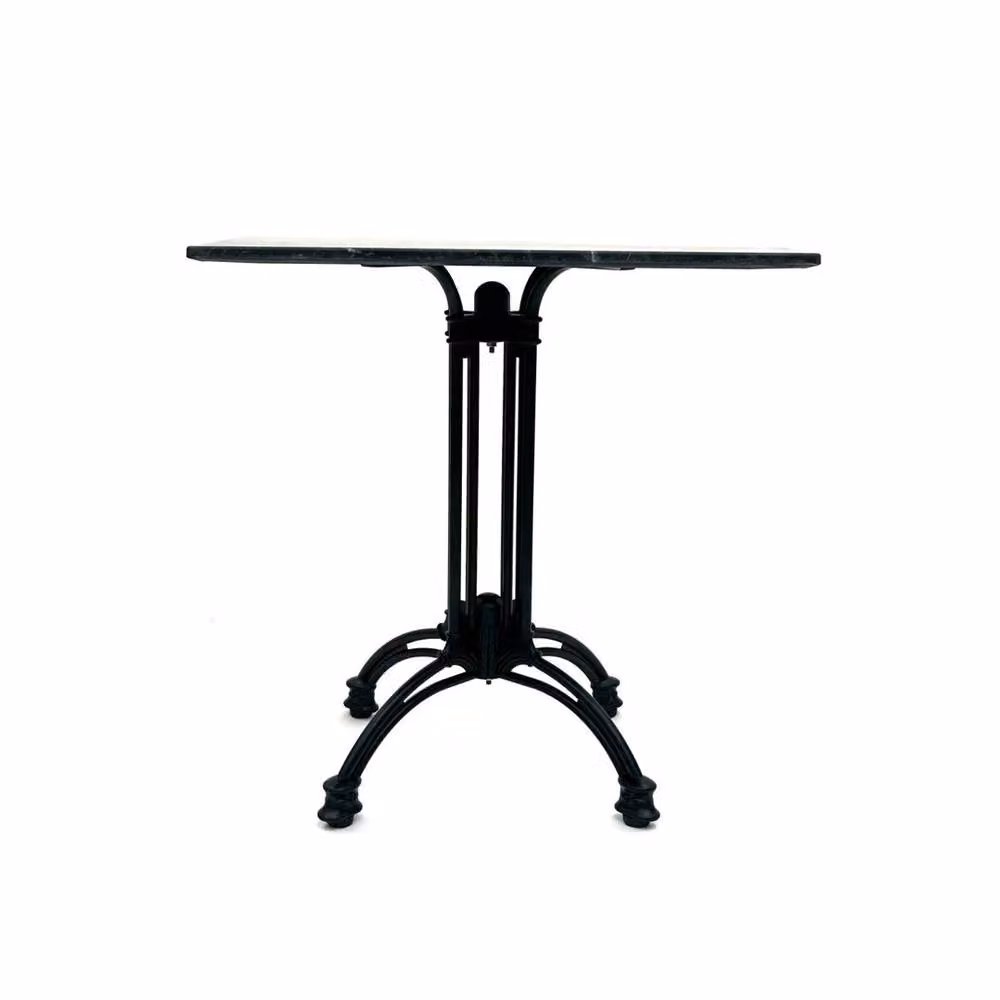 Havendro Black Marble and Aluminium Side Table for Indoor or Outdoor Bistro Dining, W: 70 cm, D: 70 cm, H: 70 cm – 2