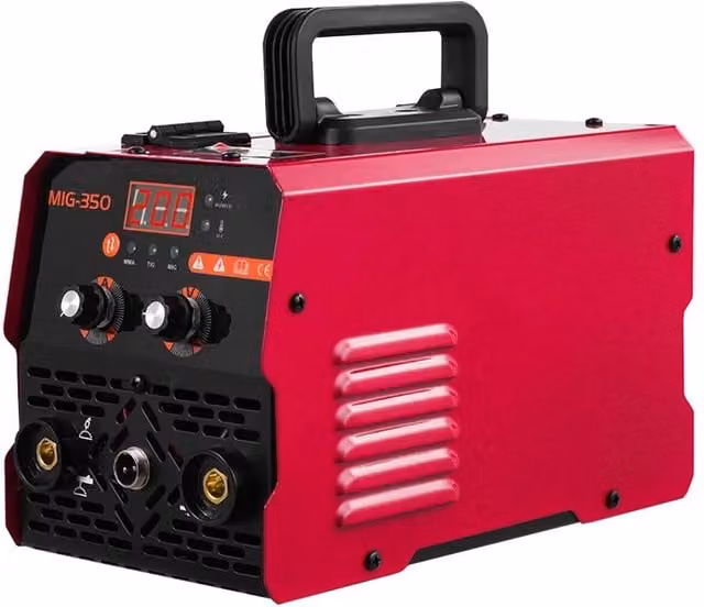 VOGREX 3-in-1 MIG Welder Inverter, 350Amp, 220V, MMA/TIG/MIG, Red – 1