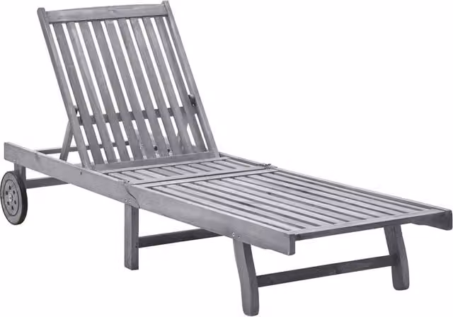Berkfield Home Sun Lounger in Brown Solid Acacia Wood