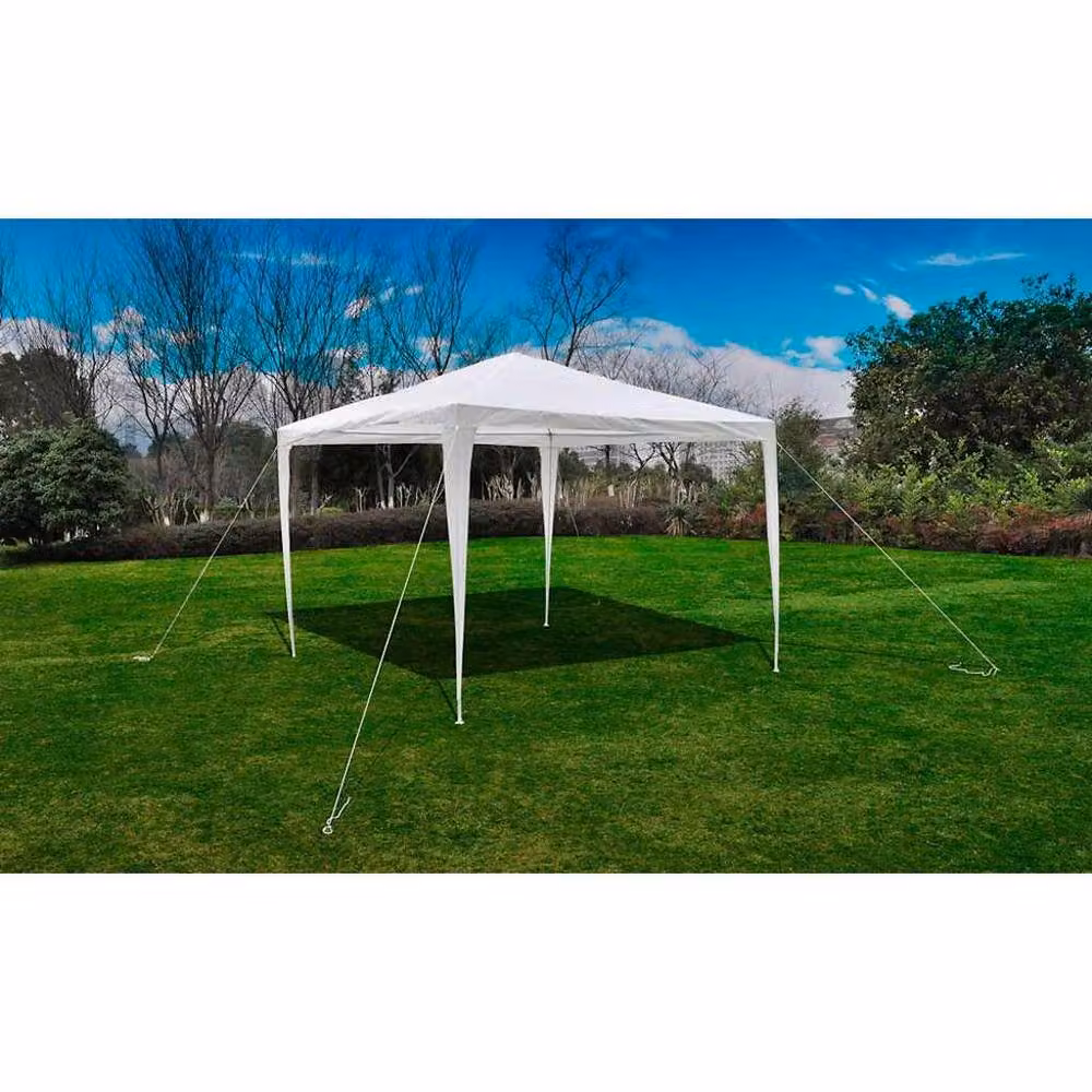 Berkfield Home Modern Pyramid-Roof Garden Gazebo Pavilion in White, W/D/H: 300 x 300 x 200 cm – 2
