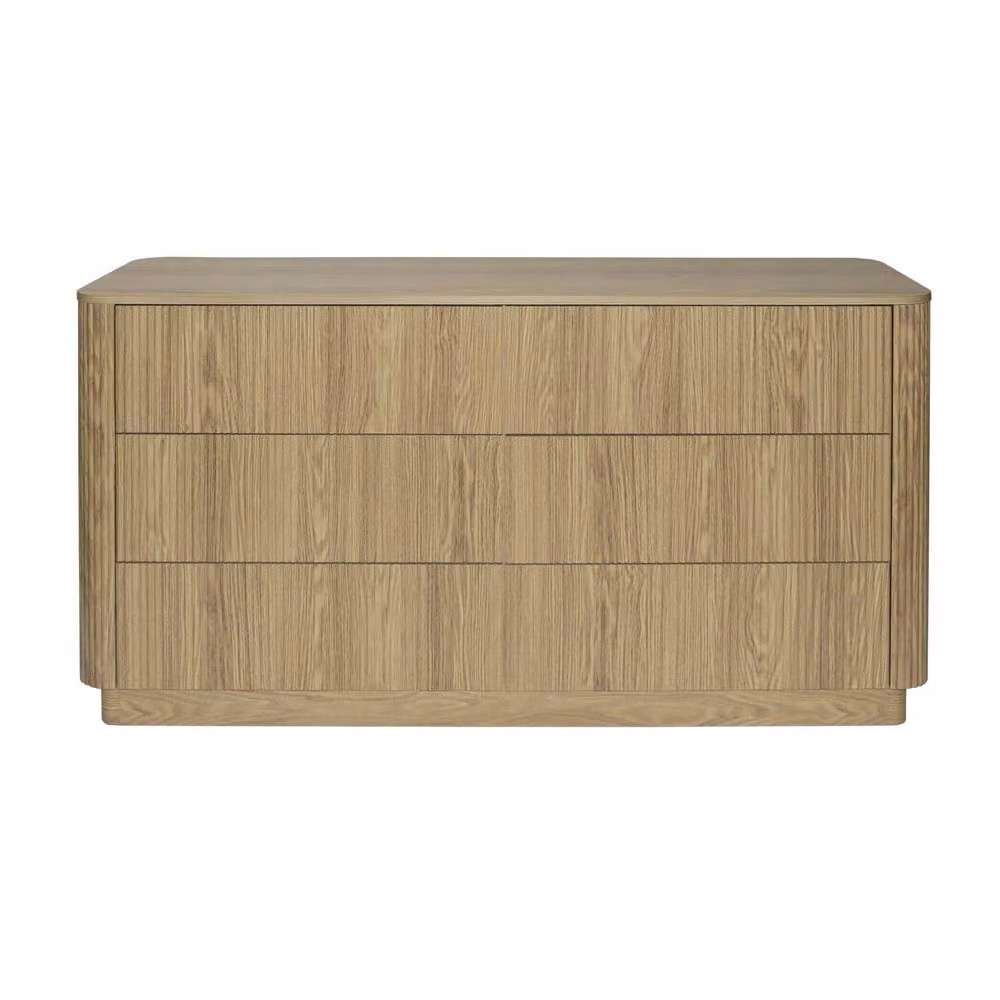 Home Source Winthorpe 6 Drawer Chest of Drawers in Light Oak with Soft Close Drawers – 3