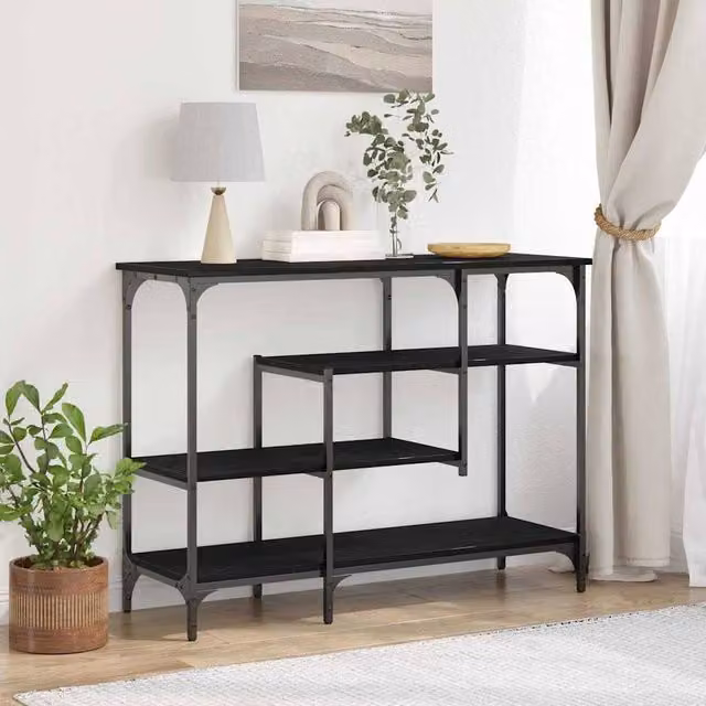 Berkfield Home Black Oak Console Table, W/D/H: 100 x 35 x 75 cm – 1