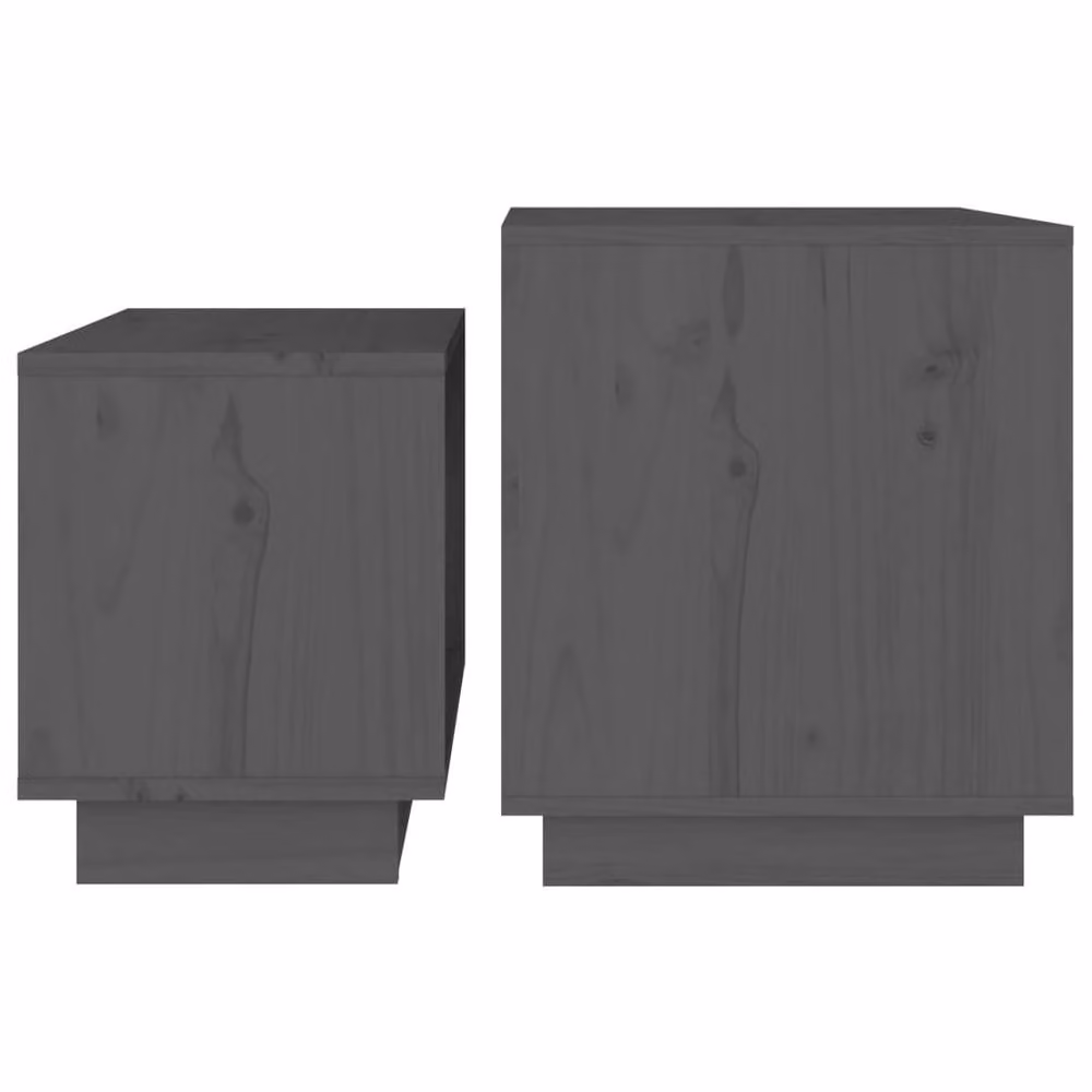 Berkfield Home Nesting Coffee Tables, 2 Piece Set, Grey Solid Pine Wood – 5