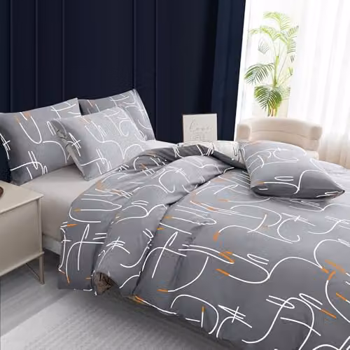 Pamposh Super King Duvet Cover and Pillowcase Set, Grey Brushed Microfibre, W/D/H: 220 x 220 x 220 cm – 3