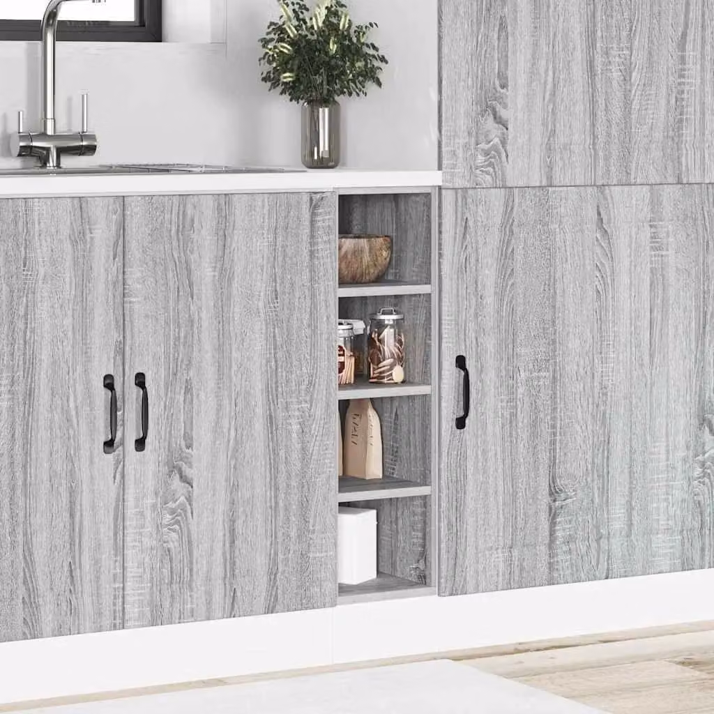 Berkfield Home Grey Sonoma Kitchen Base Unit with Hinged Doors and Internal Shelves, W: 44.5 cm, D: 20 cm, H: 81.5 cm – 3