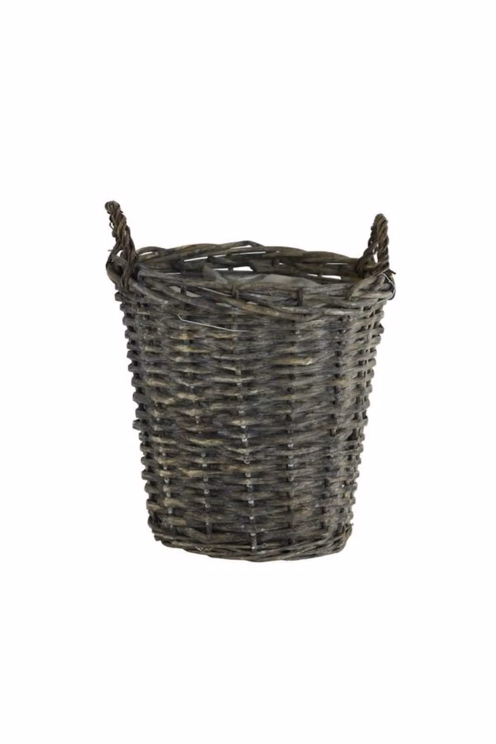 KDMD Grey Open Weave Wicker Basket with Liner and Handles, 3 Pack, Diameter: 23 cm – 2