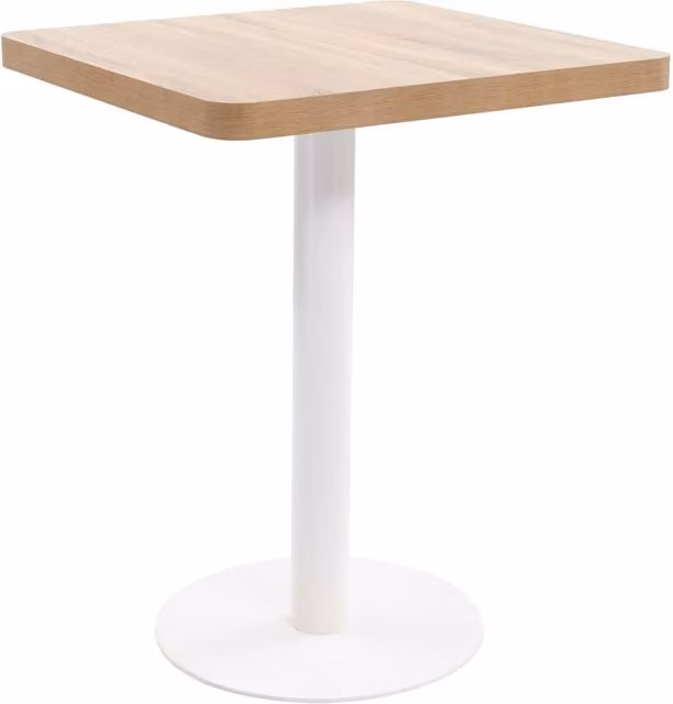 Berkfield Home Modern Square Bistro Table in Light Brown, W/D: 60 x 60 cm – 1