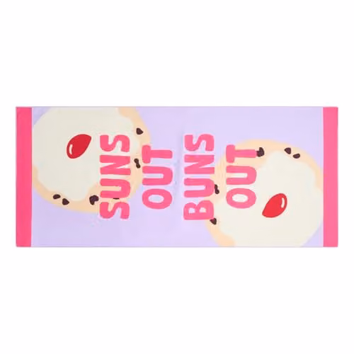 OHS Suns Out Buns Out Microfibre Beach Towel, Purple, W: 71 cm, L: 152 cm – 2