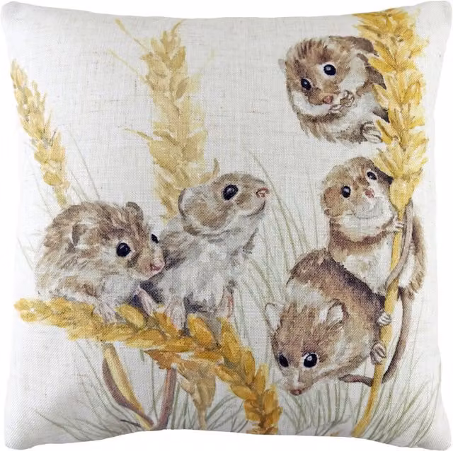 Make it a Home Woodland Field Mice Multicolour Square Polyester Cushion