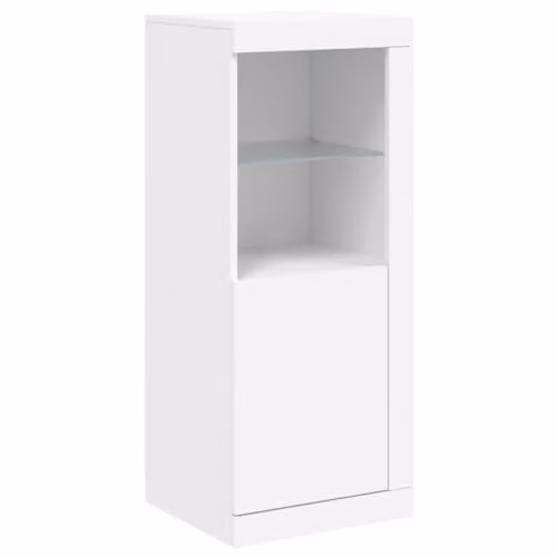 vidaXL Modern White Sideboard with Integrated LED Lights W/D/H: 41 x 37 x 100 cm