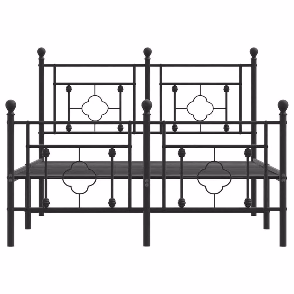 Berkfield Home Metal Bed Frame with Footboard, Black, W/D/H: 120 x 190 cm – 3