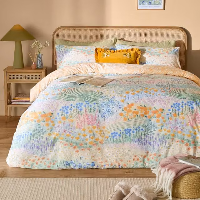 Make It A Home Florin Reversible Floral Duvet Cover Set, Multicolour, 200 x 200 cm