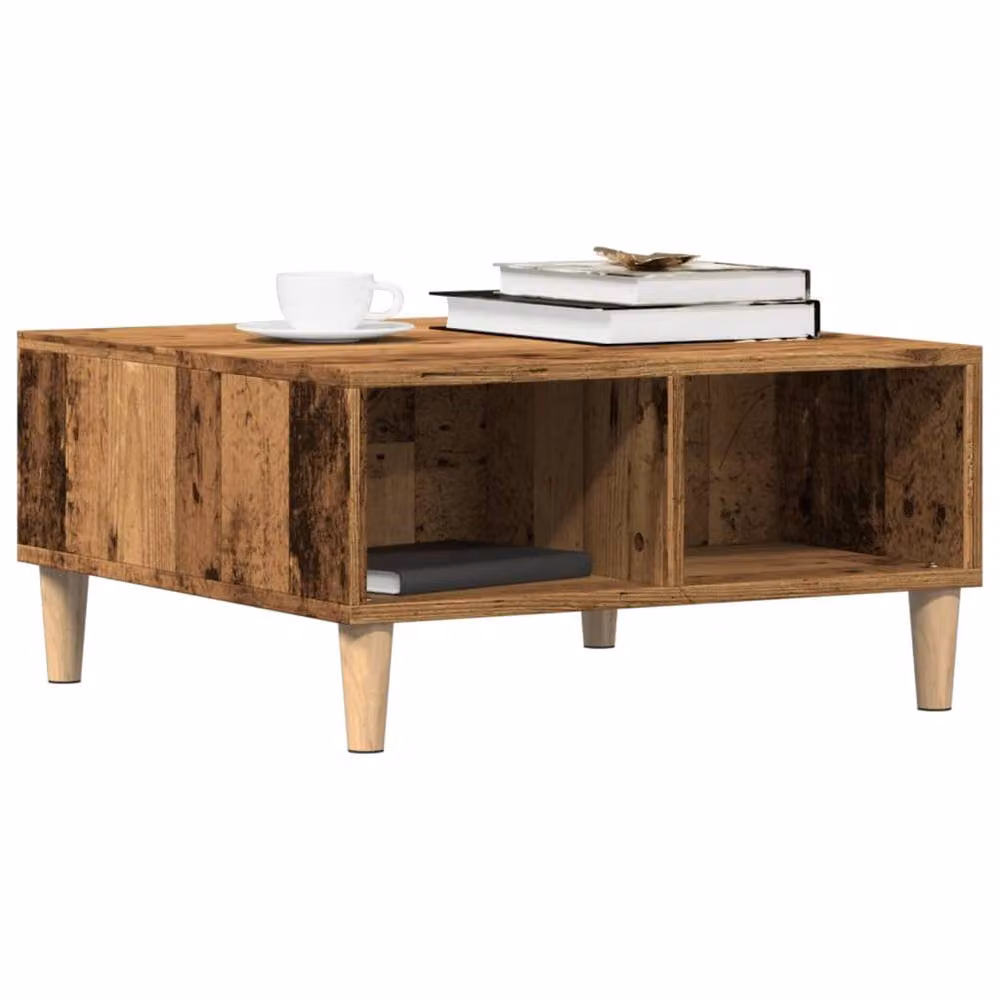 Berkfield Home Durable Square Coffee Table in Brown Rustic Engineered Wood, W/D/H: 60 x 60 x 30 cm – 2