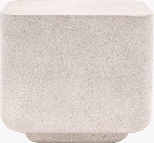 Perch & Parrow Grecia White Concrete Side Table