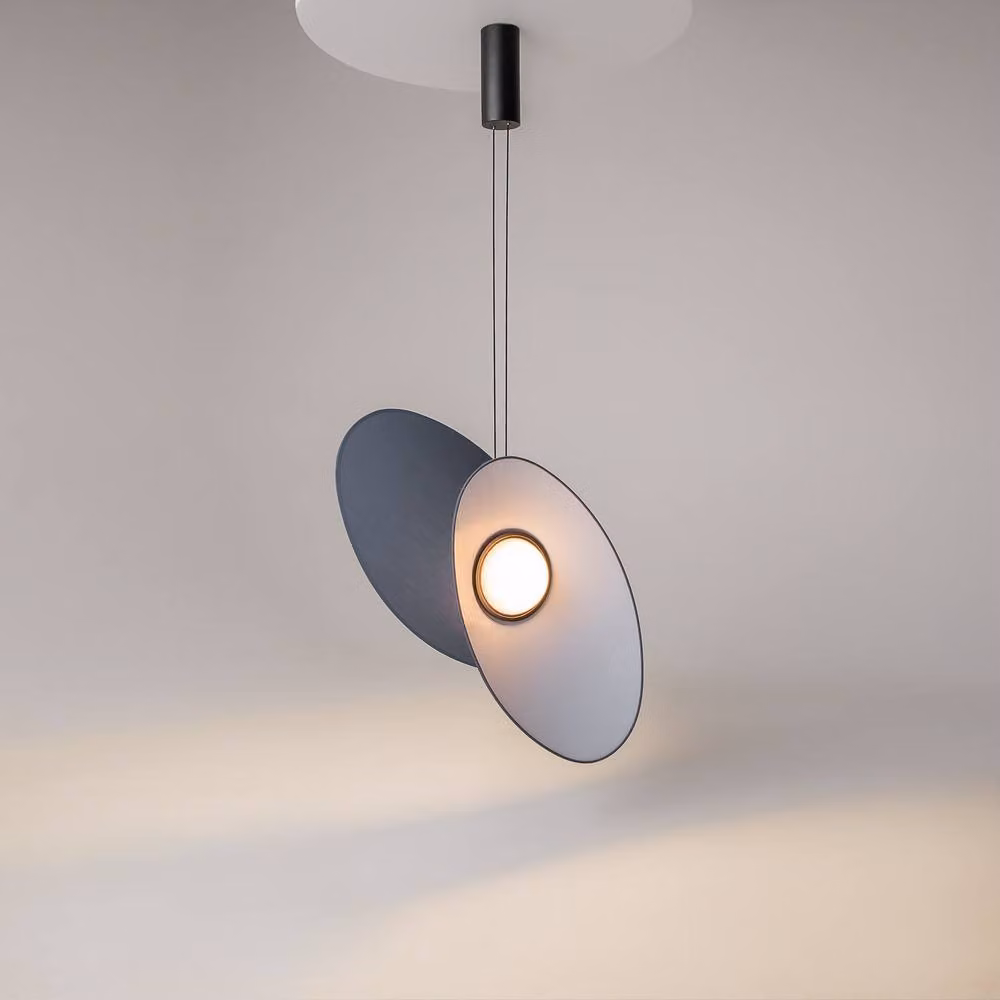 Netlighting Evolution Modern LED Pendant Ceiling Light with Blue Shade and Black Finish, 3000K Warm White, 350lm – 2
