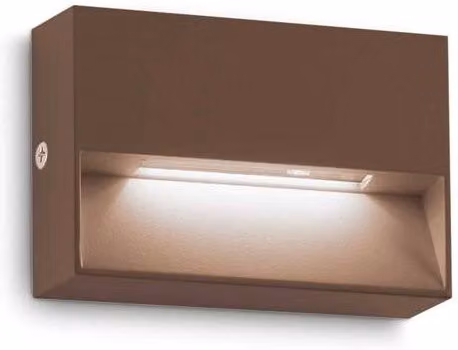 Netlighting Dedra Rectangular LED Outdoor Flush Wall Lamp, Brown, 160Lm, 3000K, IP65 – 2