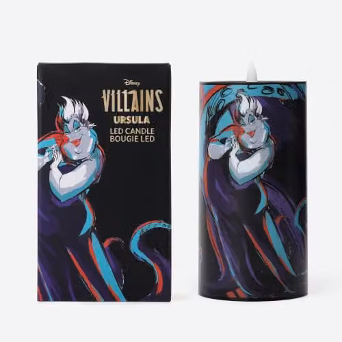 Walt Disney Villains Ursula Inspired Black LED Pillar Candle with Flicker Effect – 3
