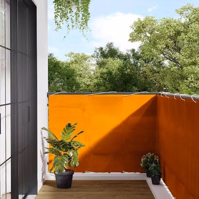 Berkfield Home Orange Balcony Screen, 100% Polyester Oxford, W: 120 cm, H: 700 cm
