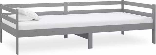 Berkfield Home Grey Solid Pinewood Day Bed W/D/H: 200 x 90 x 1 cm