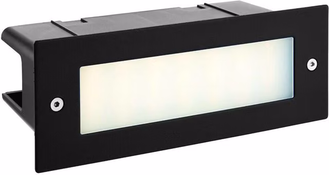 Loops IP44 LED Recessed Accent Light in Black and Stainless Steel, 3.5W Cool White, W/D/H: 225 x 85 x 85 mm – 3