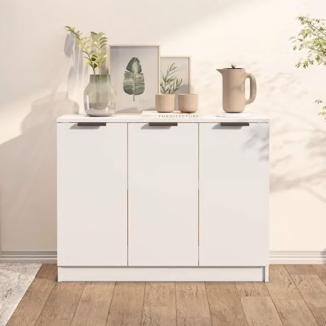 Berkfield Home Modern White Matt MDF Sideboard W/D/H: 90.5 x 30 x 70 cm